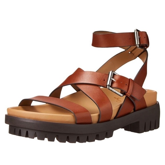 NEW Sam Edelman Eleanor’s Brown Strappy Leather Sandals Women’s 7 - Picture 1 of 12